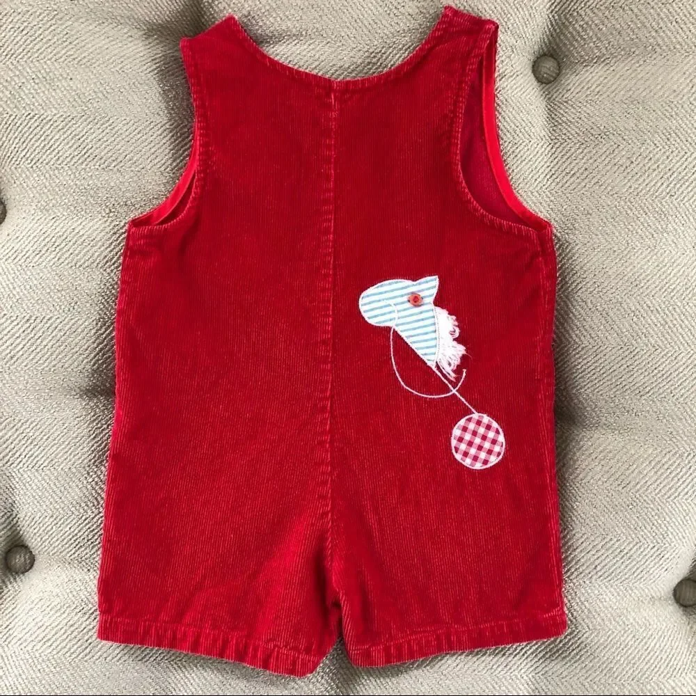 Vintage Hobby Horse Corduroy Romper 12mo